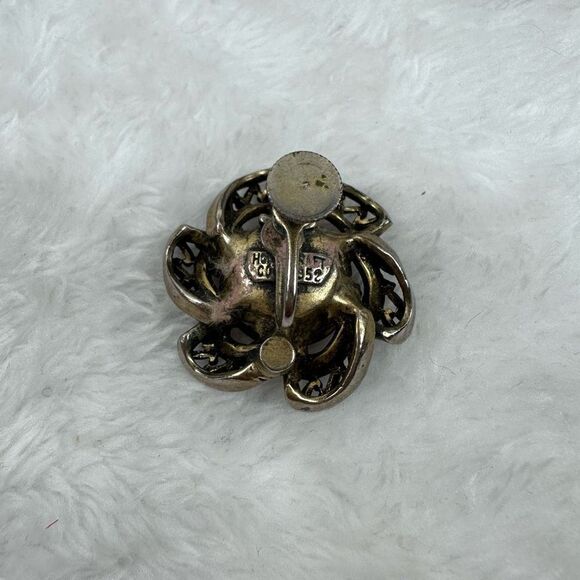 Holycraft Signed 1952 Vintage Jewelry Set Rhinestone Bracelet Earrings - Picture 7 of 8